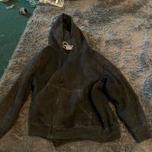 Size large grey zip up hooded sweatshirt pro USA